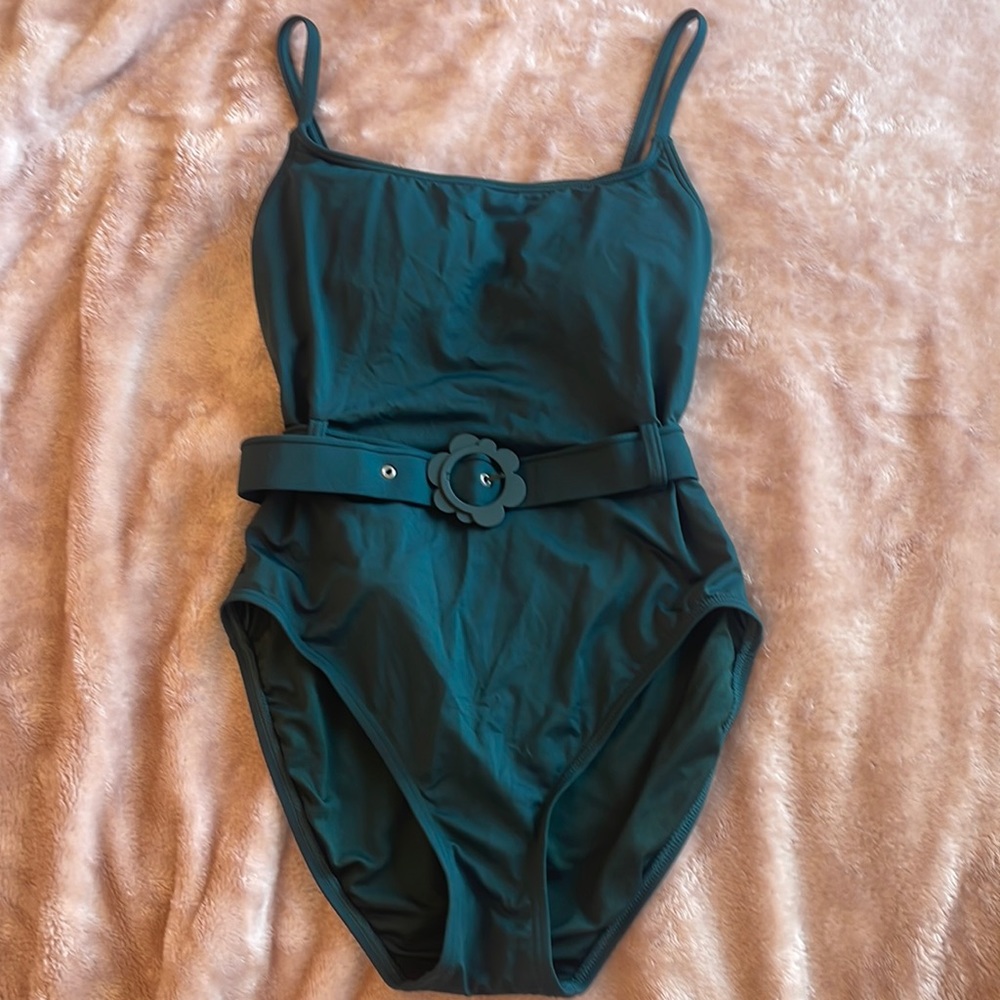 Kate spade Green one piece bathing suit with belt